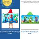Super Mario Bath/Pool/Beach Soft Cotton Terry Hooded Towel Wrap, 24 in x 50 in, By Franco Kids