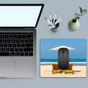 3 x Mouse Pad, Square Mousepad, Personalized Premium-Textured, Non-Slip Rubber Base Mouse Mat, Waterproof Gaming Mouse Pad for Wireless Mouse, Computers, Laptop, Office, Home (Summer Beach)