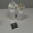 Vine Creations Clear Glass Soap Dispenser, 2 Pack Kitchen Soap Dispenser Set with Stainless Steel Pump, 16 oz Dish Soap and Hand Soap Dispensers for Bathroom with Waterproof Labels (Clear Bottle / Brushed Gold Pump)