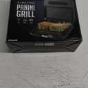 OVENTE Electric Panini Press Grill with Nonstick Plates, LED Indicator Lights, Thermostat Control, Cool Touch Handle, Compact Sandwich Maker Perfect for Cooking Breakfast, Snacks & More, Black GP0401B