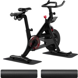 2-Pack Bike & Rowing Machine Mat for Carpet & Hardwood Floors, Compatible with Peloton/Yosuda, Anti-Slip Floor Protector Pad, Noise & Vibration Dampening