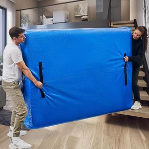 BETU Mattress Bags for Moving, Mattress Protector Waterproof Mattress Cover Full Size Storage Bags with 8 Heavy-Duty Handles and Zipper for Bed Extra Thick Large Reusable (77"x57"x15" Blue) (Full 1 Pack (77x57x15"), Blue)