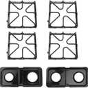 WB31K10034 WB34K10009 WB34K10010 Stove Grates and Drip Pans Replacement for Whirlpool Stove Top, GE Gas Stove Range Parts