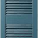 Ekena Millwork Lifetime Vinyl LL1S14X05500MB Standard Cathedral Top Center Mullion, Open Louver Vinyl Shutters, w/Installation Shutter-Lok's & Matching Screws (Per Pair), 14 1/2"Wx55"H, Midnight Blue, 14.5-in. W x 55-in. H