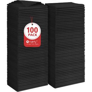 Orighty Black Microfiber Cleaning Cloth, 100 Pack Highly Absorbent Cleaning Supplies, Lint Free Kitchen Towels Cleaning Rags, Microfiber Towels for Cars, House, Window, 12x12 inch