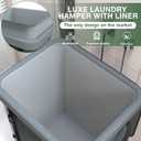 40 Gal(150L) High Grade Large Laundry Basket with Wheels, Rolling Laundry Hamper, Laundry Cart with Metal Frame and Removable Bag Design, Suitable for Laundry Room, Bedroom, 1 Section 150L
