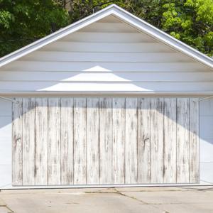 Vintage Wood Garage Door Backdrop, Rustic White Wooden Board Wall Banner 6 x 13 ft Farmhouse Wood Floor Background for Birthday Party Supplies Decor