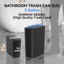FRESHLIX 5 Gallon Bathroom Automatic Trash Can with Lid, Motion Sensor Touchless Trash Bin,Smart Electric Slim Waterproof Garbage Bin for Toilet, Office, Kitchen, Bedroom, Living Room (Black)