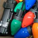 RECESKY C7 Bulbs Christmas String Lights with Remote  50 LED 26ft Battery String Lights  Fairy Christmas Lighting for Outdoor Yard Wreath House Party Xmas Tree Christmas Decorations  Multi Color