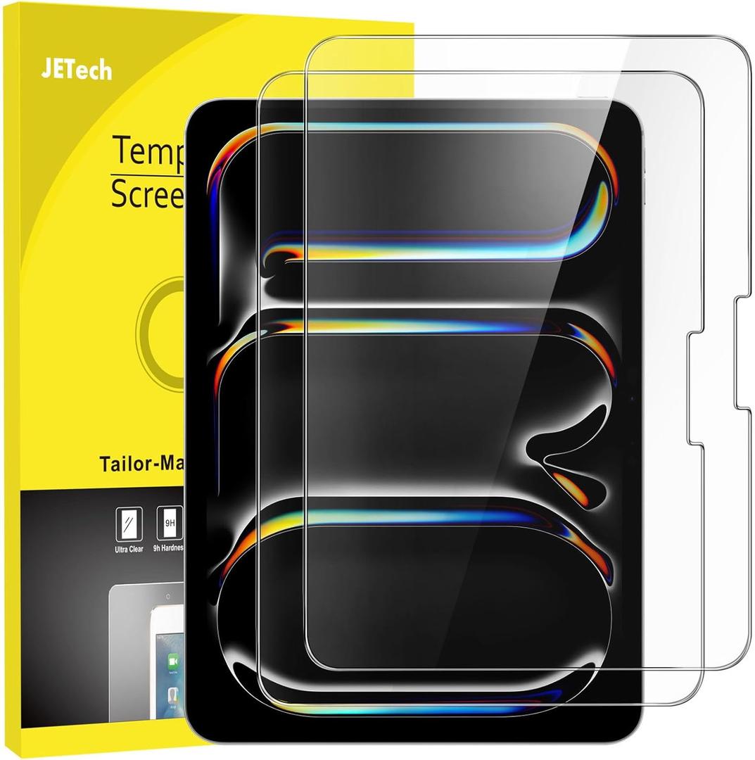 JETech Screen Protector for iPad Pro 11-Inch M5/M4 (2025/2024), 9H Tempered Glass Film, HD Clear, 2-Pack
