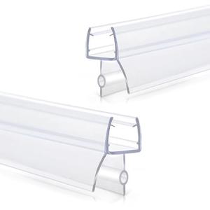 Shower Door Bottom Seal Strips 2PCS, 36 Inch Long Ultra Clear Vinyl Seal Strips with Sweep for 5/16"(8mm) Thick Frameless Glass Door, to Stop Water Leak