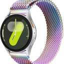 Milanese Metal Bands for Samsung Galaxy Watch 7 6 5 4 Band 40mm 44mm/Watch 6 4 Classic Bands 46mm 42mm 47mm 43mm/5 Pro/3 41mm/FE/Active 2 Men/Women,20mm Stainless Steel Mesh Loop Magnetic Strap Correa