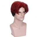 Black Red Wigs for Men Boy Short Ombre Black Red Wig Heat Resistant Synthetic Wigs for Cosplay Costume Party