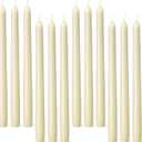 Everymoment Ivory Taper Candles - 12 Pack 10 Inch Candlesticks - Dripless & Smokeless Tapered Candle 8 Hours Unscented Cream Candle Sticks - Perfect for Wedding Holiday Dinner Party Home Decor