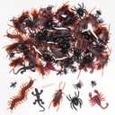 JIAWLEN 120 Pieces Realistic Plastic Bugs Trick Joke 9 Types Scary Insects Cockroaches Spiders Centipedes Scorpions Worms for Halloween Party April Fools Day Decorations