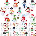 FuWeave 24 Sets Winter Snowman Craft Bulk DIY Christmas Snowmen Craft Kits Felt Snowman Kits Winter Decorations with Christmas Stocking Candy Stickers for Xmas Home Indoor Party