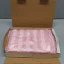 BEDELITE Satin Sheets Queen Size, Luxury Jacquard Striped Pink Bedsheets Set with Elastic Corner Straps, Similar to Silk Sheets Set 4 PC with 1 Deep Pocket Fitted Sheet, 1 Flat Sheet, & 2 Pillowcases