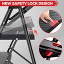 KINGRACK 5 Step Ladder, Folding Step Stool for Adult with Tool Platform, Handrails, Wide Anti-Slip Pedals, Pass 800lbs Load Testing， Portable Safety Step Stool for Home, Kitchen, Black