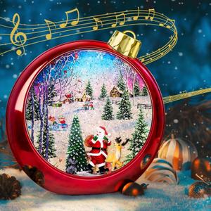 Large Christmas Santa Snow Globe Light up Lantern with 8 Songs, 8.7" Red Big Christmas Snow Globes for Kids Adults, 6H Timer & Dual Power, Snowglobes Christmas Decorations Indoor, Gifts for Women Men