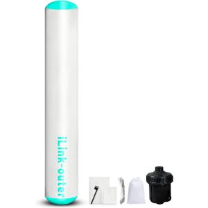 Inflatable Boat Fenders with Air Pump, Upgraded Boat Bumpers for Docking, Heavy Duty Dock Fender with Storage Bag, Dock Bumper for Tying up Fishing Boats, Jet Skis, Yachts, Pontoon (10FT)