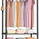 FUTASSI P6 Rolling Clothes Rack Heavy Duty, Clothing Racks for Hanging Clothes, Freestanding Garment Rack with Wheels, Portable Closet Rack Max Load 380 LBS, 35.5'' W x 14'' D x 74.6'' H, Black