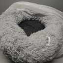 Calming Pet Bed with Water-Resistant Inner Liner Anti-Anxiety Donut Dog & Cat Bed with Removable Washable Cover Supportive Plush Nest, Non-Slip & Cushion Protection Small, Grey