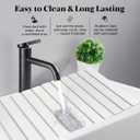 Large Stone Dish Drying Mats for Kitchen Counter, Fast Drying Collapsible Dish Drying Mat, Eco-Friendly Absorbent Diatomaceous Earth Mats for Dishes Cups, Match Any Countertop (White 28"×16" & 8"x4")