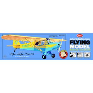 Guillow's Piper Super Cub 95 Laser Cut Model Kit Blue, Small