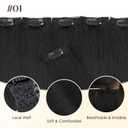 Hairro 6PCS 6 Clips In Short Hair Extensions 31g 10 Inch Dark Black