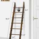 TEAKMAMA 6-Tier Blanket Ladder with Hanging Knobs,5.5 Ft Wall Leaning Blanket Ladders for Living Room Bedroom,Rustic Decorative Storage for Quilts,Throws,Easy to Assemble,Rustic Brown