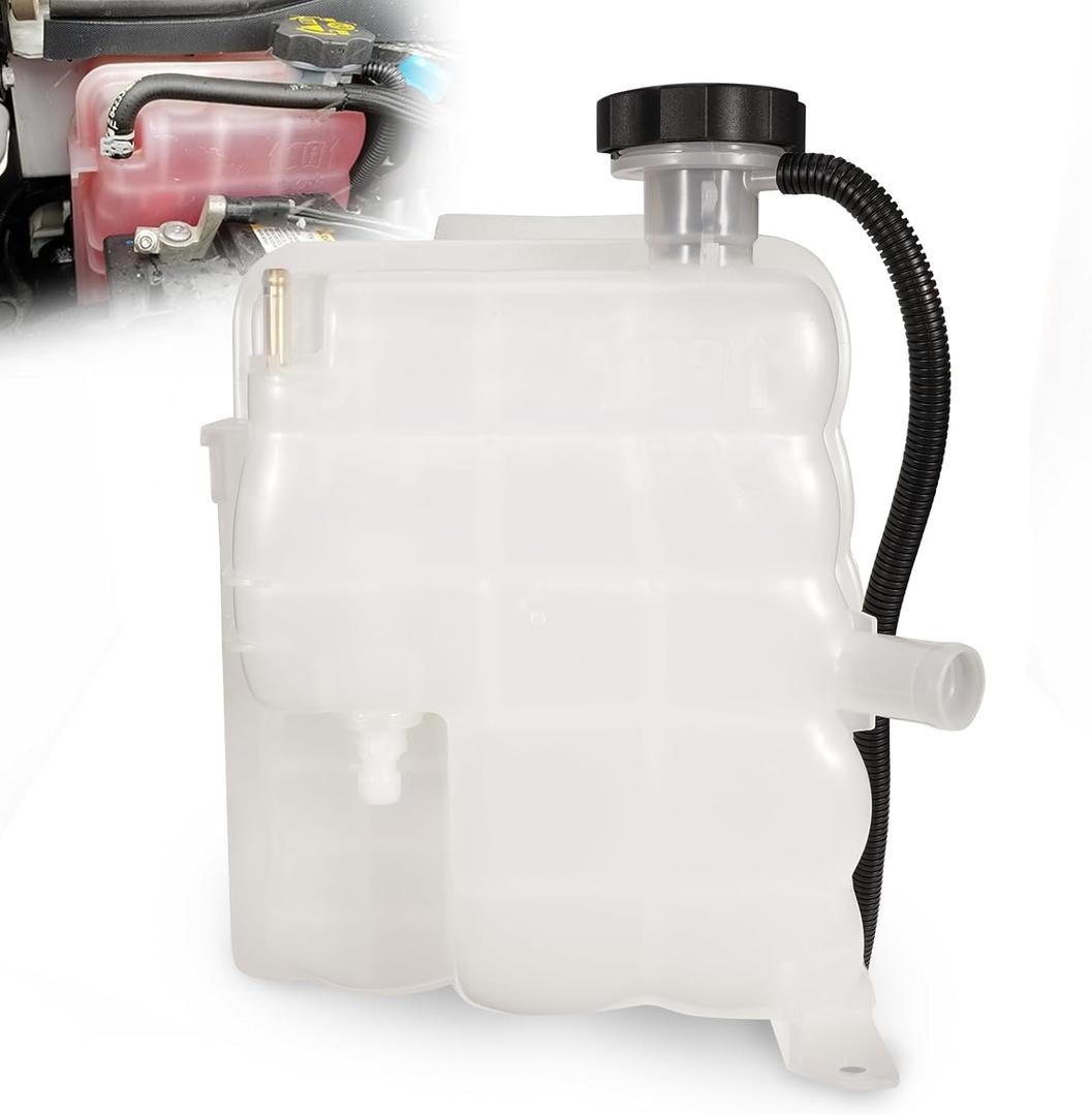 84257137 Engine Coolant Overflow Reservoir Tank Fit for Chevrolet Silverado 2500HD 3500HD 2017-2019/ 4500HD 5500HD 6500HD 2019-2021, GMC Sierra 2500HD 3500HD 2017-2019, V8 6.6L 603-009