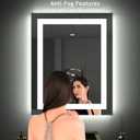 LOAAO 28"X32" LED Bathroom Mirror with Lights, Anti-Fog, Dimmable, Backlit + Front Lit, Lighted Bathroom Vanity Mirror for Wall, Memory Function, Tempered Glass, ETL Listed