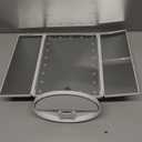 deweisn Floor Mount Tri-Fold Lighted Vanity Mirror with 21 LED Lights, Touch Screen and 3X/2X/1X Magnification, Two Power Supply Modes Make Up Mirror,Travel Mirror (White)