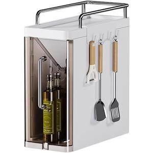 Curtainboro Pull Out Spice Rack Organizer, Plastic Drawers Organizer Desktop Storage Gap Cabinet, Waterproof Spice Jar Rack (2 layers)