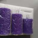 Purple Flameless Pillar Candles with Remote Set of 3