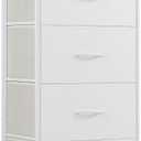 DUMOS Nightstand, Bedside Table with 4 Fabric Drawers, 11.8"D x 17.7"W x 37.4"H