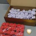 Coume 6000 Pieces Artificial Rose Petal 72 Pieces LED Tealights Candle, Romantic Decorations Special Night Rose Petal Heart Candle for Valentines Wedding Anniversary Proposal Decor(Warm White Light)