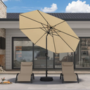 PURPLE LEAF Black Frame Outdoor Market Umbrellas Yard Tilting Patio Table Umbrella with Base
141x13.5x13.5cm