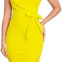 MUXXN Women's Vintage 1950s Style Wrap V Neck Tie Waist Formal Cocktail Dress Size Medium