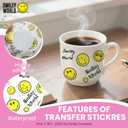 SmileyWorld UV DTF Cup Wrap Transfer for Glass, Official Licensed Rub on Transfers Decal for 16OZ Glass Cups DIY Crafts, 9 Sheets Style 1