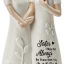 Sister Gift for Women Resin Sister Figurines for Women Bestie Friendship Christmas & Birthday Gift (White)