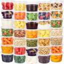  Clear Plastic Food Storage Containers with Lids, Stackable Round Deli Containers for Meal