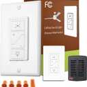 Fan Remote Control Kit, Small Size Receiver Ceiling Fan Remote Control Control for Hunter/Harbor Breeze/Westinghouse/Honeywell/Other Ceiling Fan MINI Black