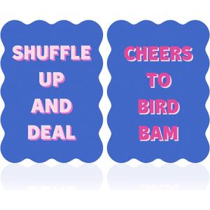 Soulchen 2 Pcs Mahjong Tile Mixer Shufflers for Mixing and Shuffling Tiles Plastic Mahjong Accessories Gifts for Lovers Games Decorative Printed Design (Blue Style)