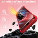 for iPhone 17 Pro Case, Compatible with MagSafe, Screen Protector +[Integrated Silicone Camera Control Button], Shockproof Protective Magnetic Case for iPhone 17 Pro 6.3", Red