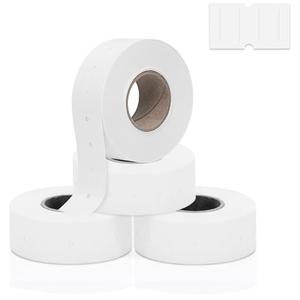 Perco 1 Line White Labels - 4 Rolls, 4,000 Blank Price and Date Gun Labels for Perco Lite, X, Plus and Pro 1 Line Price and Date Guns