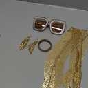 Sasylvia 4 Pcs 70s Disco Accessories Halloween Women Costume Jewelry Sequin Scarf Earrings Sunglasses Bracelet Headband
