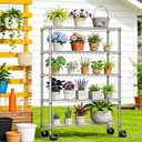 IZEUK 5-Tier Storage Shelving Unit with Wheels, Adjustable Heavy Duty Steel Wire Rack Organizer (Chrome, 17.7" D x 47.2" W x 76.7" H, 1750 lbs Capacity) for Garage, Kitchen, Pantry, Laundry, Basement
