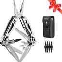WETOLS Multitool with Pocket Knife, Birthday Gifts for Men Women Mom Dad, 21-in-1 Stainless Steel Pliers with Screwdrivers, Self-locking Multi tools with EDC Sheath, Ideal for Home, Camping, Survival (Silver)