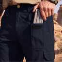 TruVat Men's Work Pants Cargo Tactical Construction Pants Ripstop Waterproof Outdoor Hiking with Pockets, Navy Blue, 32W x 34L (Black)